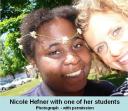 Nicole Hefner and one of her students